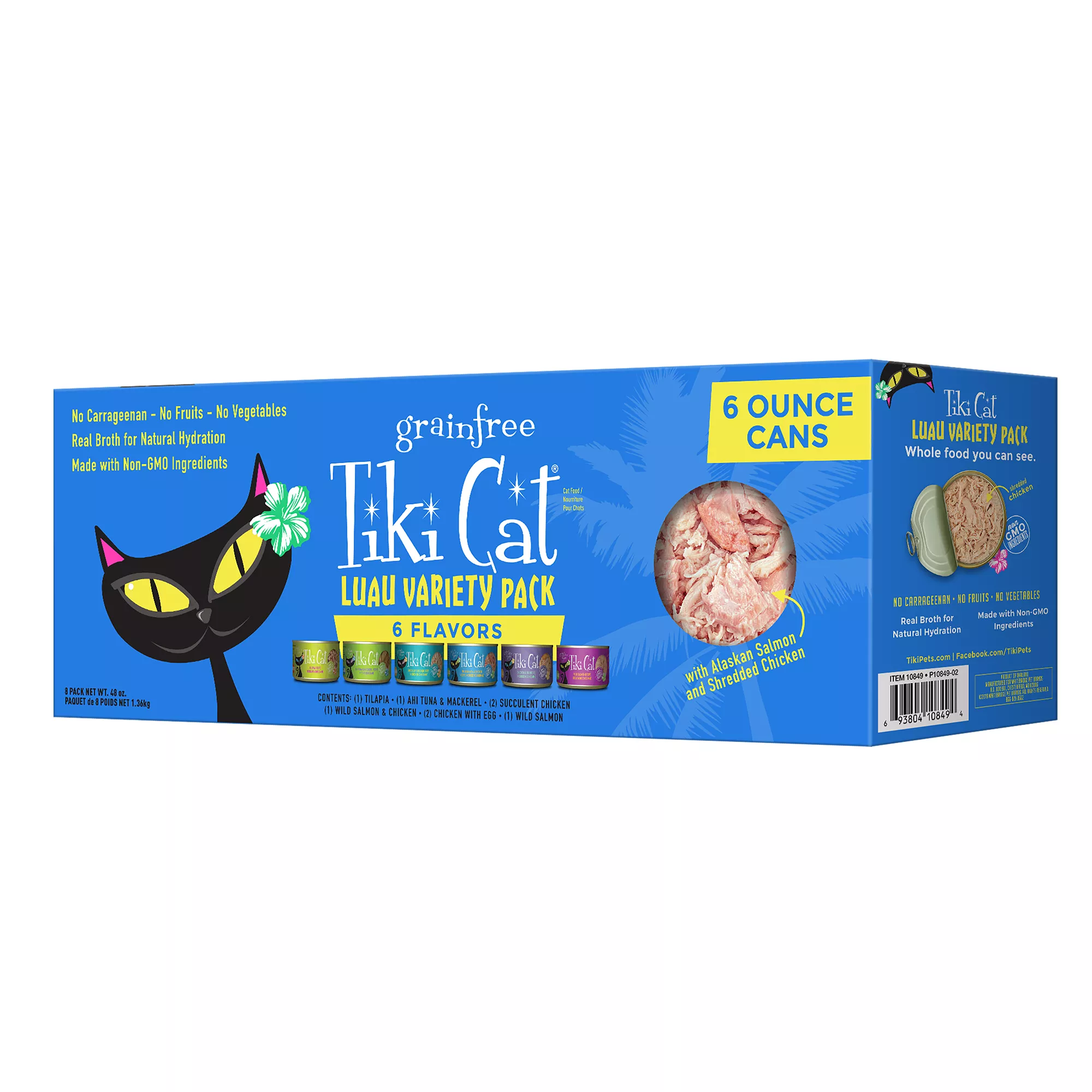 Tiki Cat® Luau Wet Cat Food Non-GMO, Grain Free, Variety Pack, 8 CT, 48 OZ