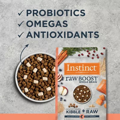 Product Instinct® RawBoost® Whole Grain Kibble + Freeze-Dried Raw All Life Stage Dry Dog Food - Salmon