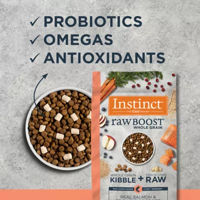 Product Instinct® RawBoost® Whole Grain Kibble + Freeze-Dried Raw All Life Stage Dry Dog Food - Salmon