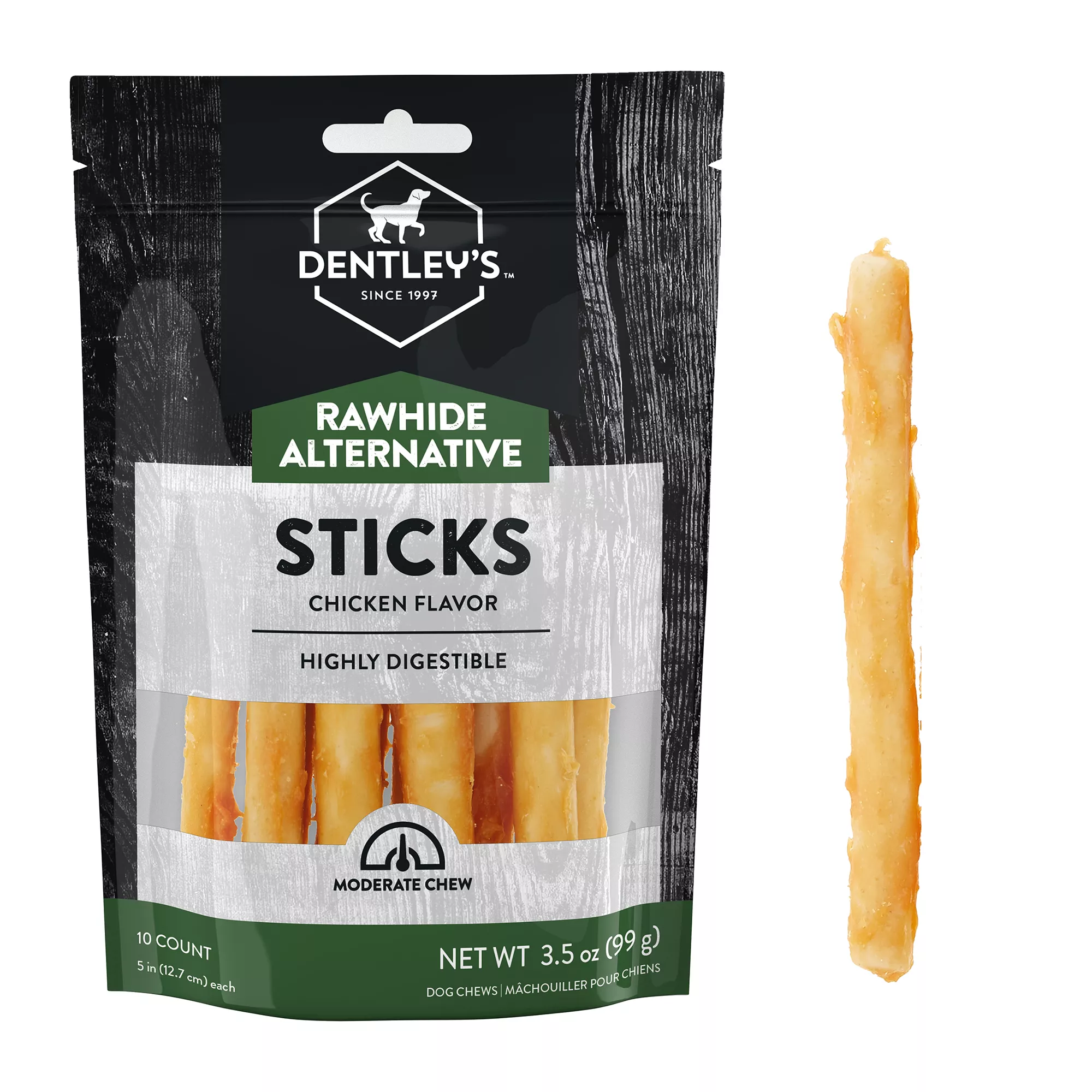 Dentley's® Rawhide-Free 5" Retriever Sticks Dog Chew - Chicken, 10 Count