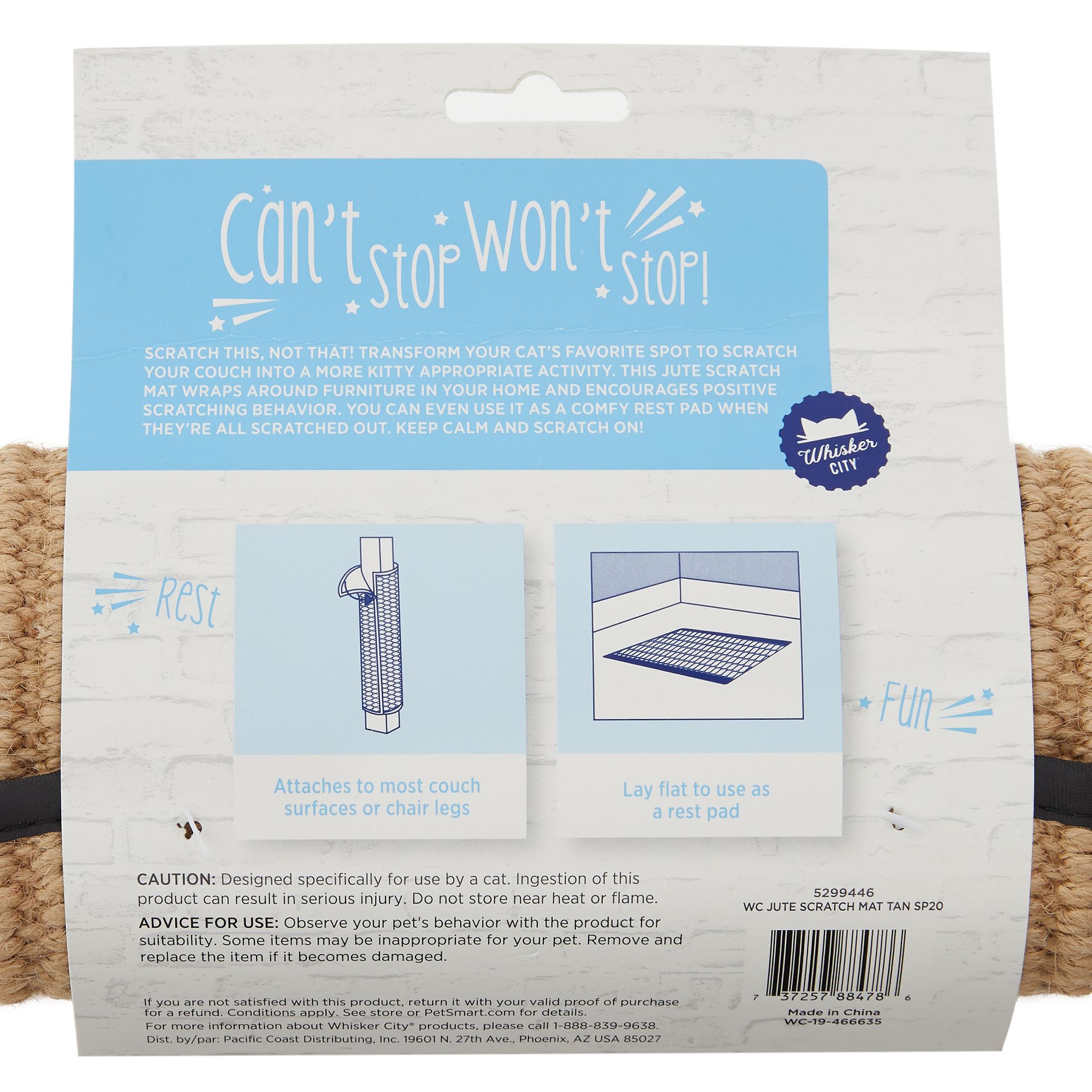 whisker city 29 carpet & jute scratching post