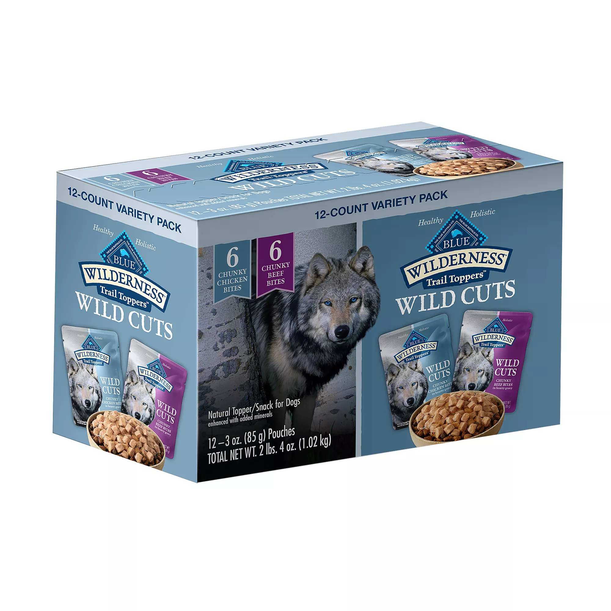 Blue Buffalo® Wilderness&trade; Adult Wet Dog Food Toppers - Beef & Chicken Variety Pack, 3 oz (12 C