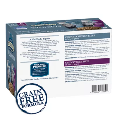 Product Blue Buffalo® Wilderness™ Adult Wet Dog Food Toppers - Beef & Chicken Variety Pack, 3 oz (12 C