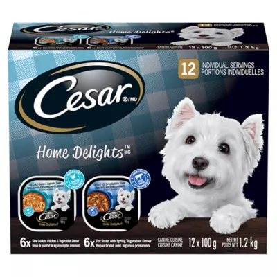 Product Cesar Home Delights Adult Wet Dog Food Pot Roast & Chicken Variety Pack, 12ct