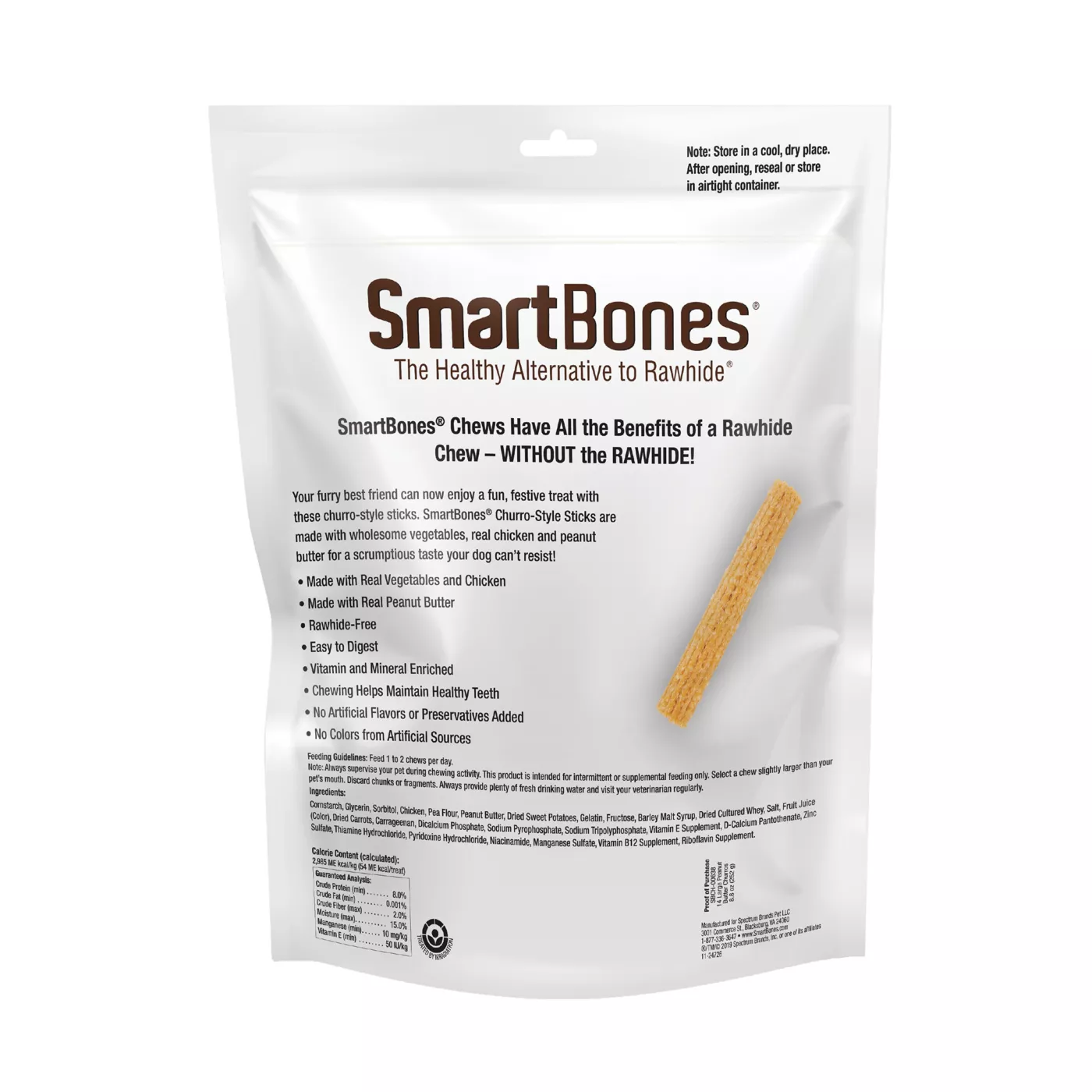 Product SmartBones® Churro Style Sticks Dog Treat - Peanut Butter