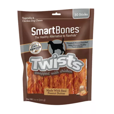 Product SmartBones® Chicken Wrapped Twists Dog Treat - Peanut Butter