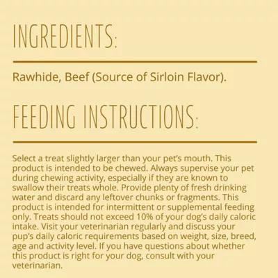 Product Better Belly Originals Rawhide Small Dog Treats - Real Beef Sirloin