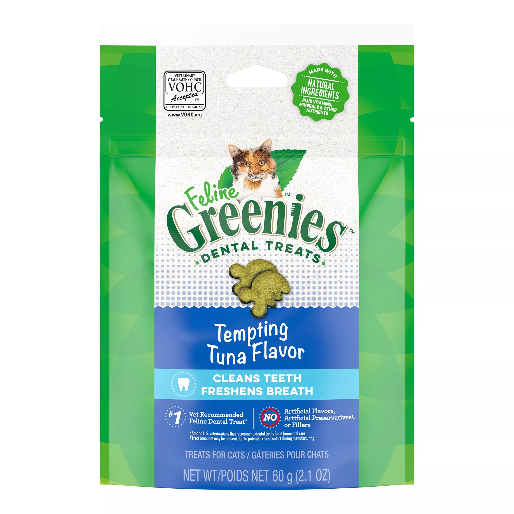 Greenies&trade; Feline Greenies Adult Cat Dental Treats - Dental Care, Natural, Tuna