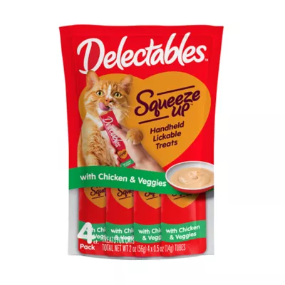 Product Hartz Delectables Lickable Treats™ Squeeze Up™ Cat Treat - Chicken & Veggies, 4ct