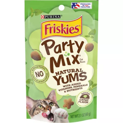 Friskies Party Mix Natural Yums Catnip Flavor Cat Treats 2.1 oz