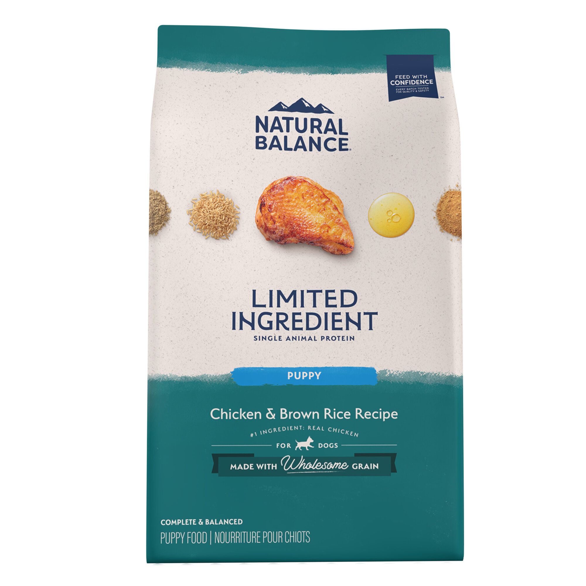 Natural Balance Limited Ingredient Chicken Brown Rice Puppy Recipe Dry Dog Food 4 lb