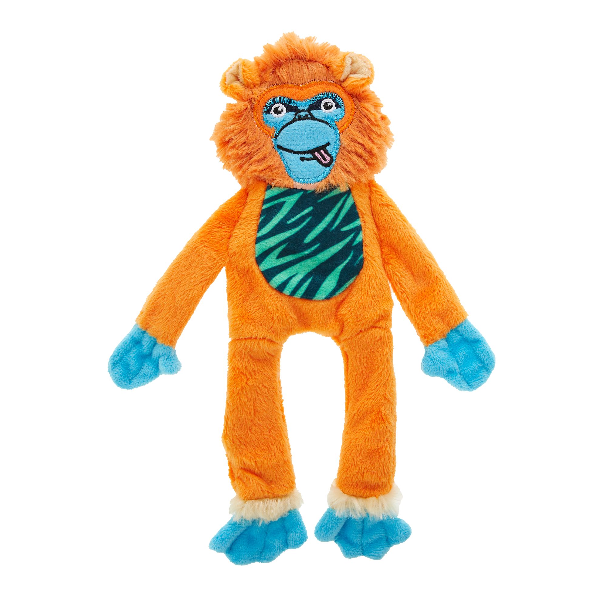 orange monkey dog toy