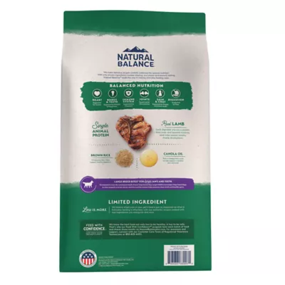 Product Natural Balance Limited Ingredient With-Grain Large Breed Adult Dry Dog Food - Lamb & Brown Rice