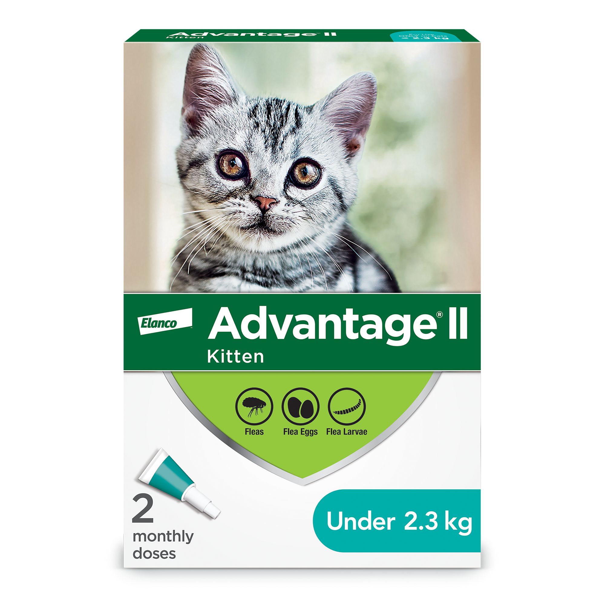 Advantage II Kitten Once A Month Topical Flea Treatment Under 2.3 kg