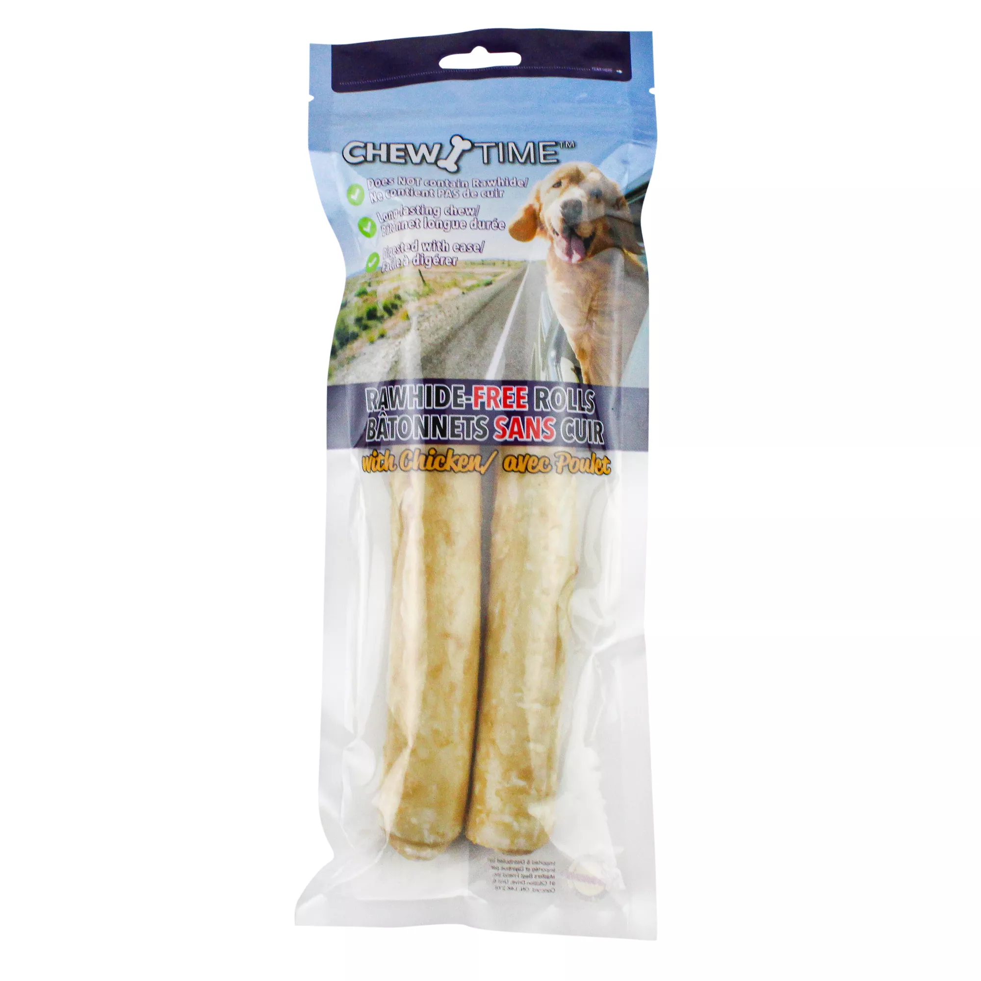 Chew Time&trade; Rawhide Free Rolls Dog Treat