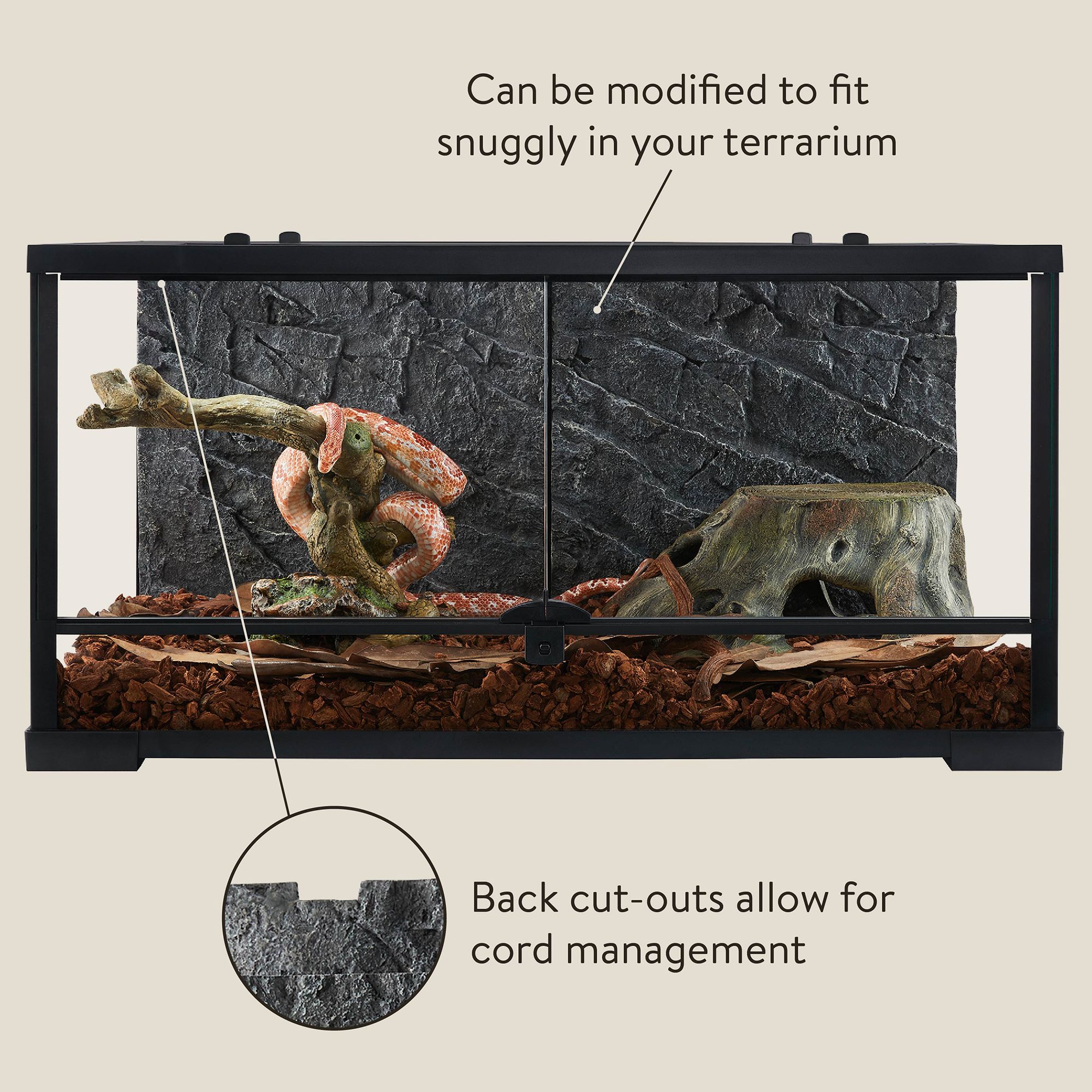 Thrive Temperate 3D Slate Background - Terrarium Background - 40 Gal - thumbnail 4