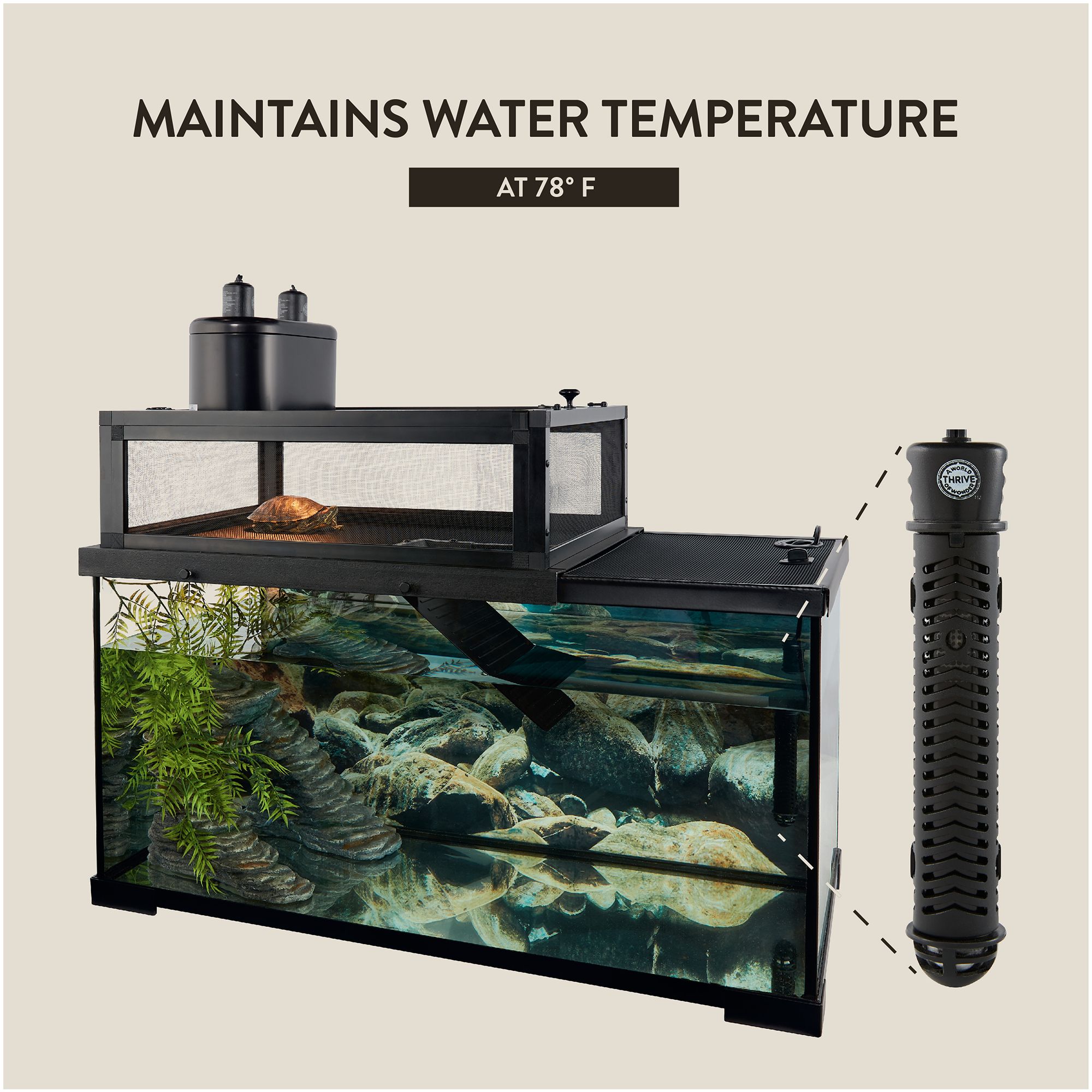 Thrive Semi-Aquatic Submersible Heater - Turtle Tank Heater - 200W - thumbnail 3