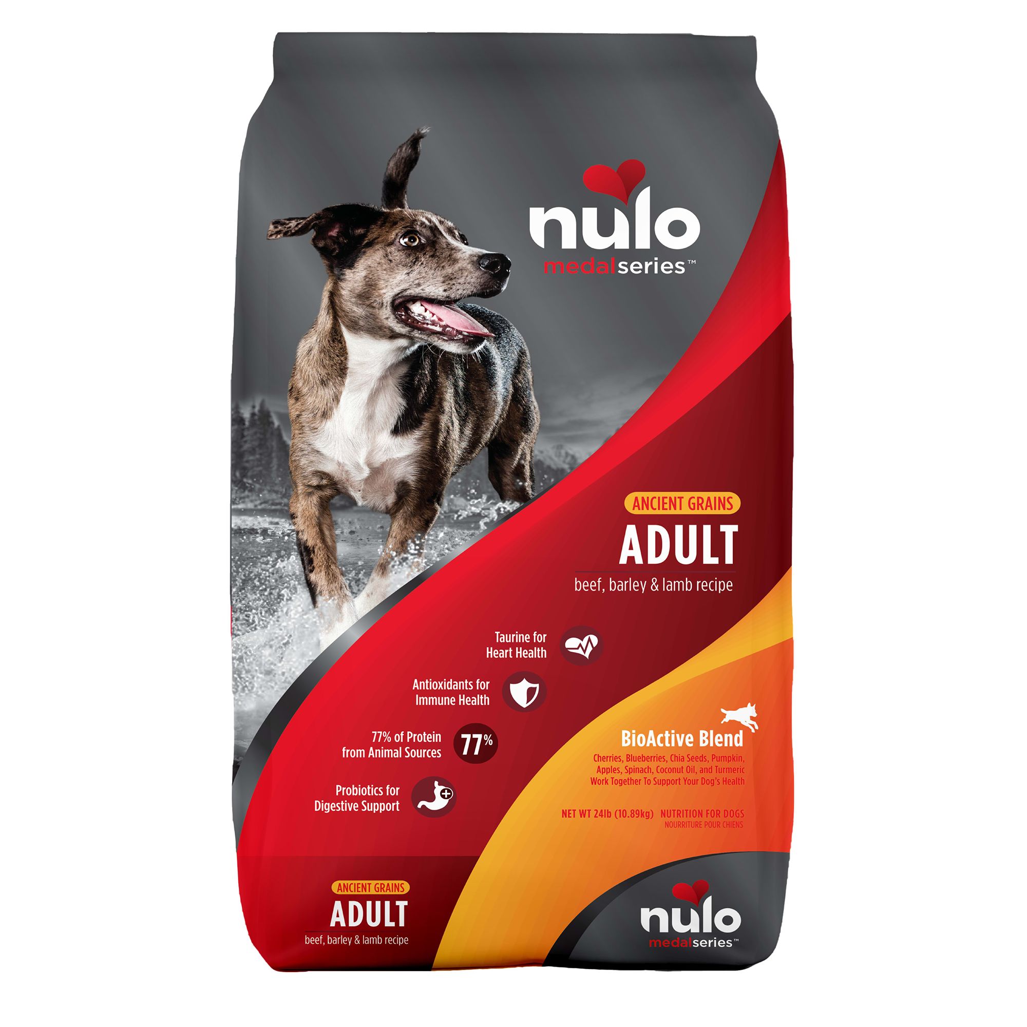 Nulo MedalSeries Ancient Grains Beef Barley Lamb Adult Dry Dog Food 24 lbs