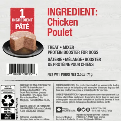 Product PureBites® Pure Protein Chicken Pate Adult Dog Food Topper