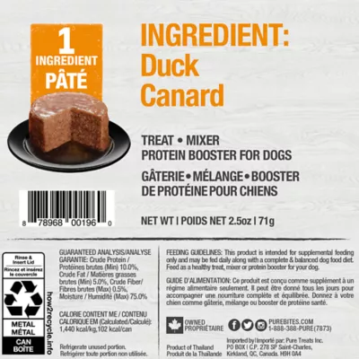 Product PureBites Pure Protein Duck Pate Adult Dog Food Topper