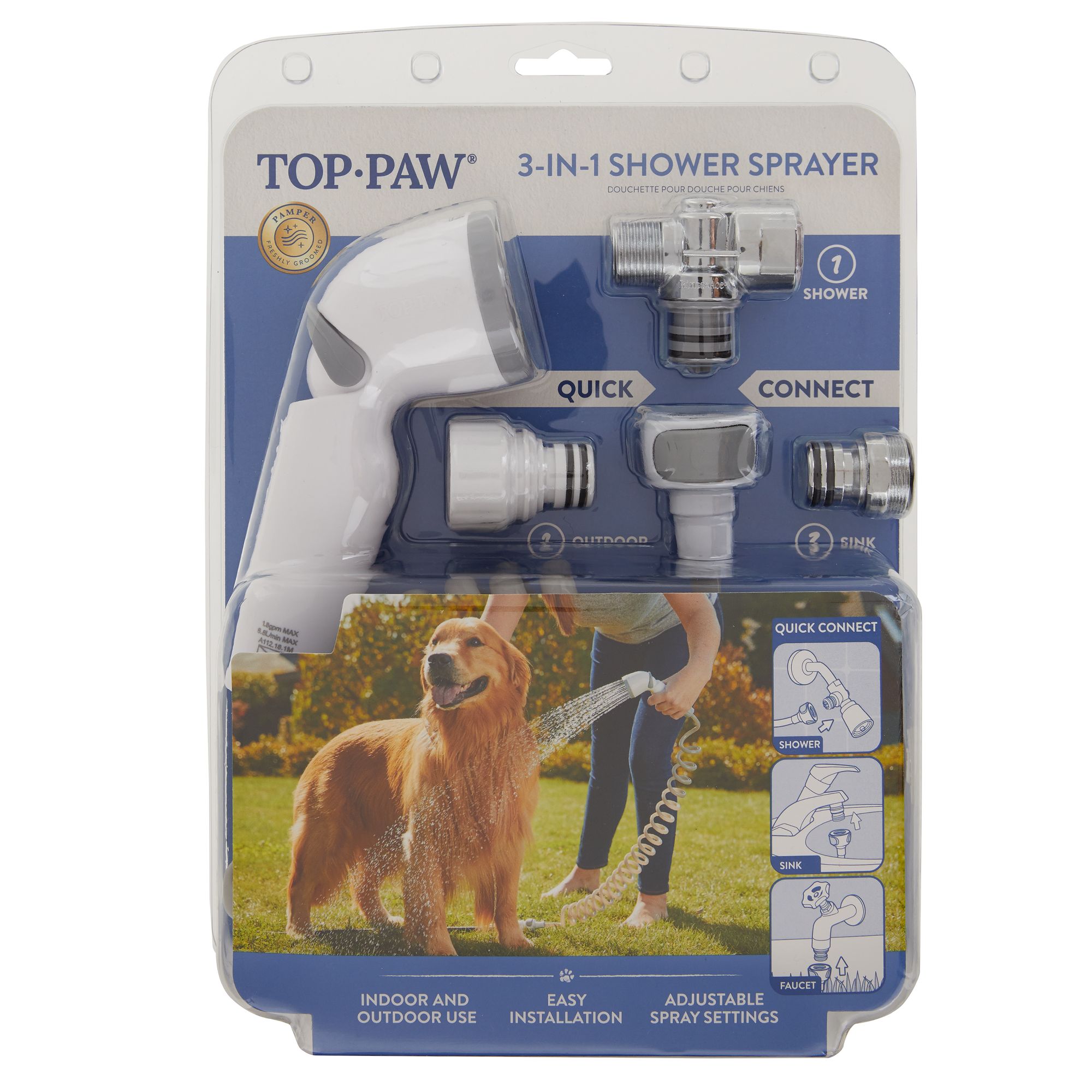 3-Way Pet Shower Sprayer 1ea