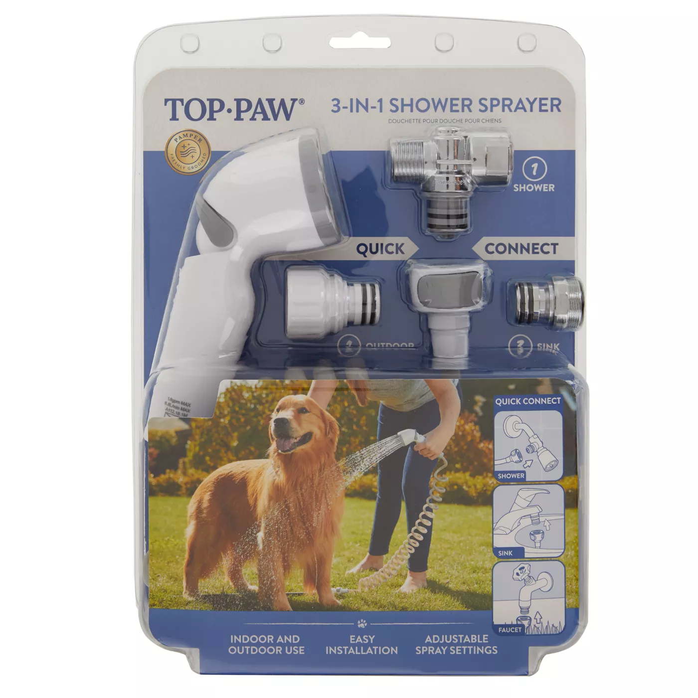 Top Paw 3 in 1 Faucet Shower Sprayer