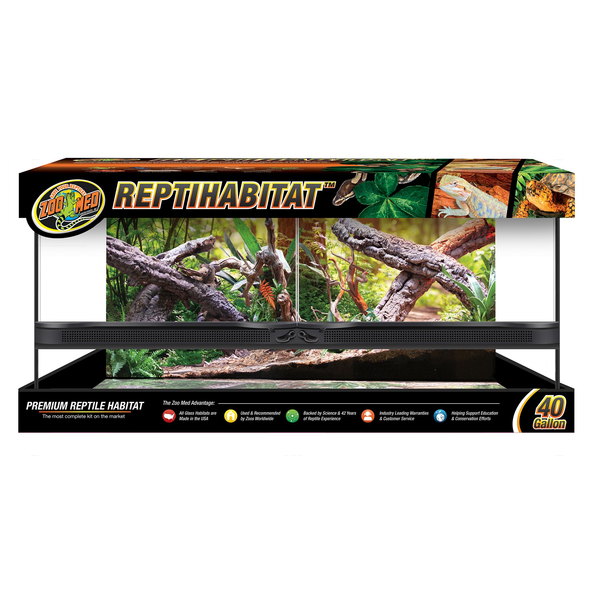 Shop 60 Gallon Reptile Tank 24x24x24inch Front Opening Terrarium