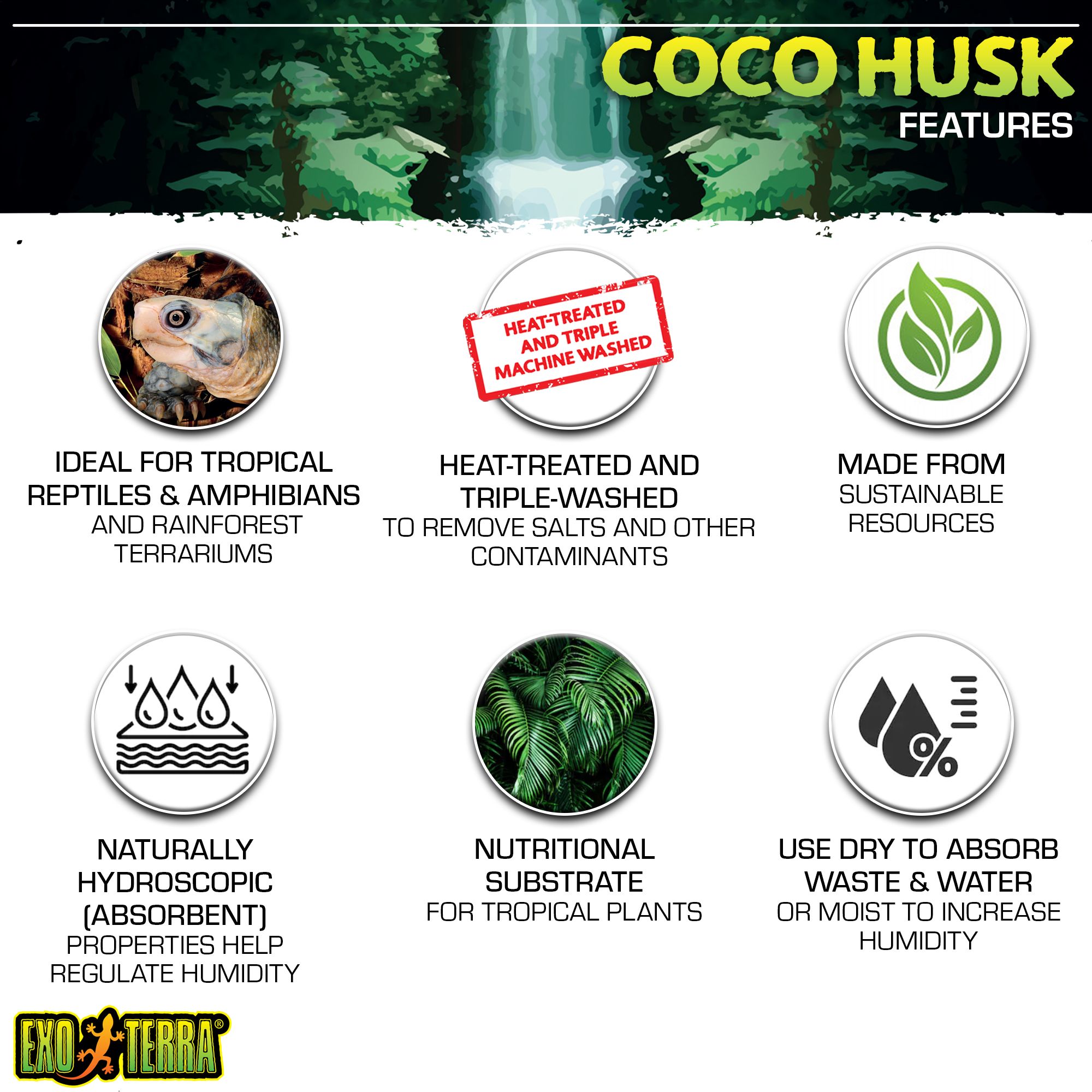 Exo-Terra® Coco Husk - Reptile Substrate & Bedding - 8 qt - thumbnail 2