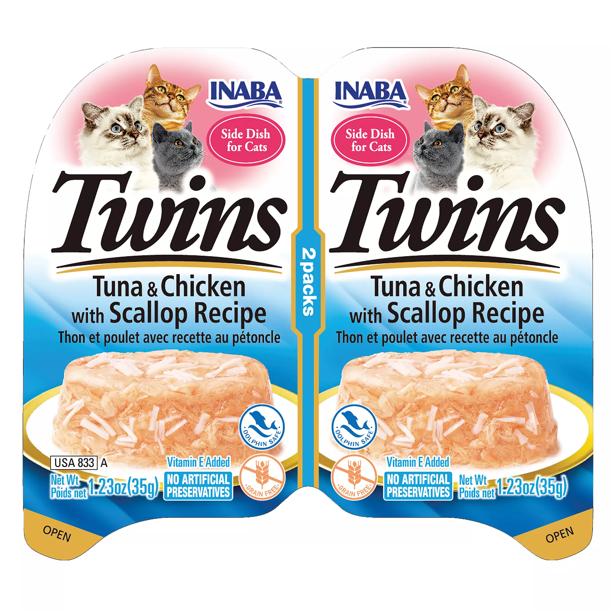 Inaba Twins Side Dish Cat Treat Cups - 2pk, Grain Free