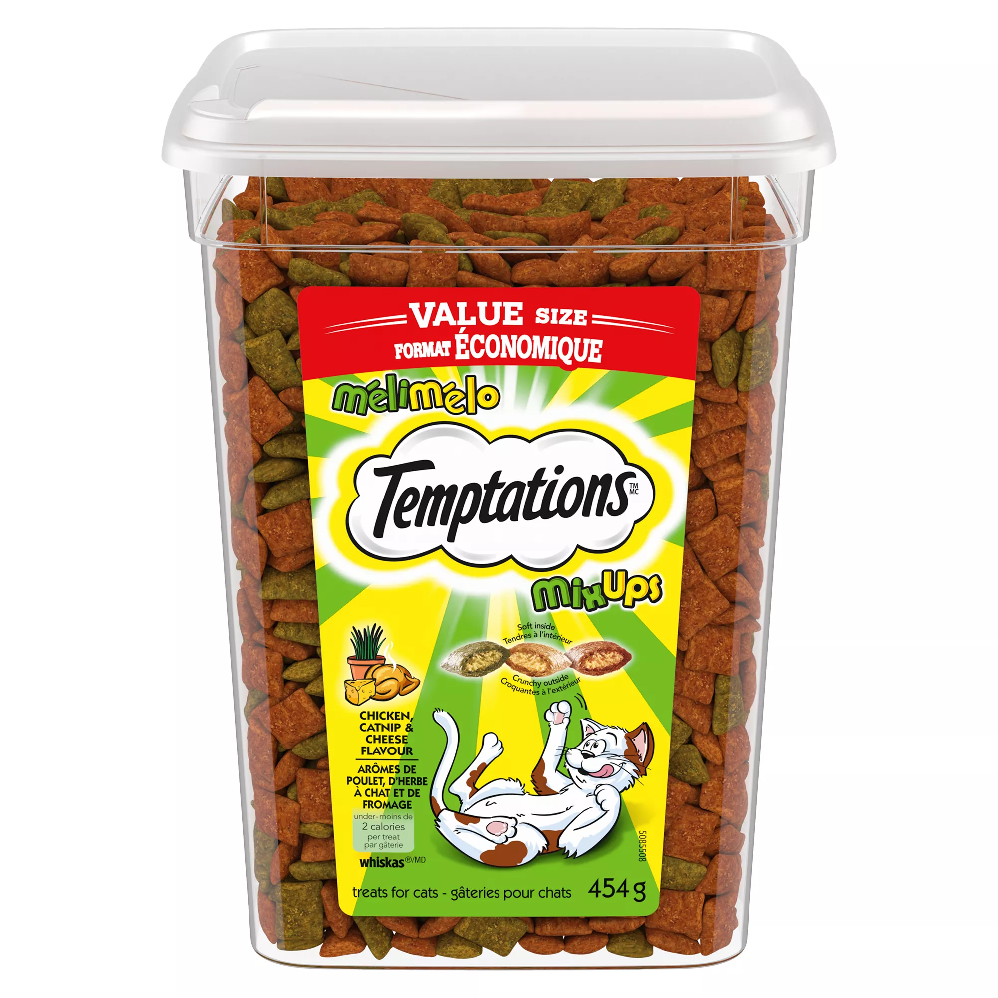 Temptations Mix-Ups Adult Cat Treats - Chicken, Cheddar & Catnip Flavour