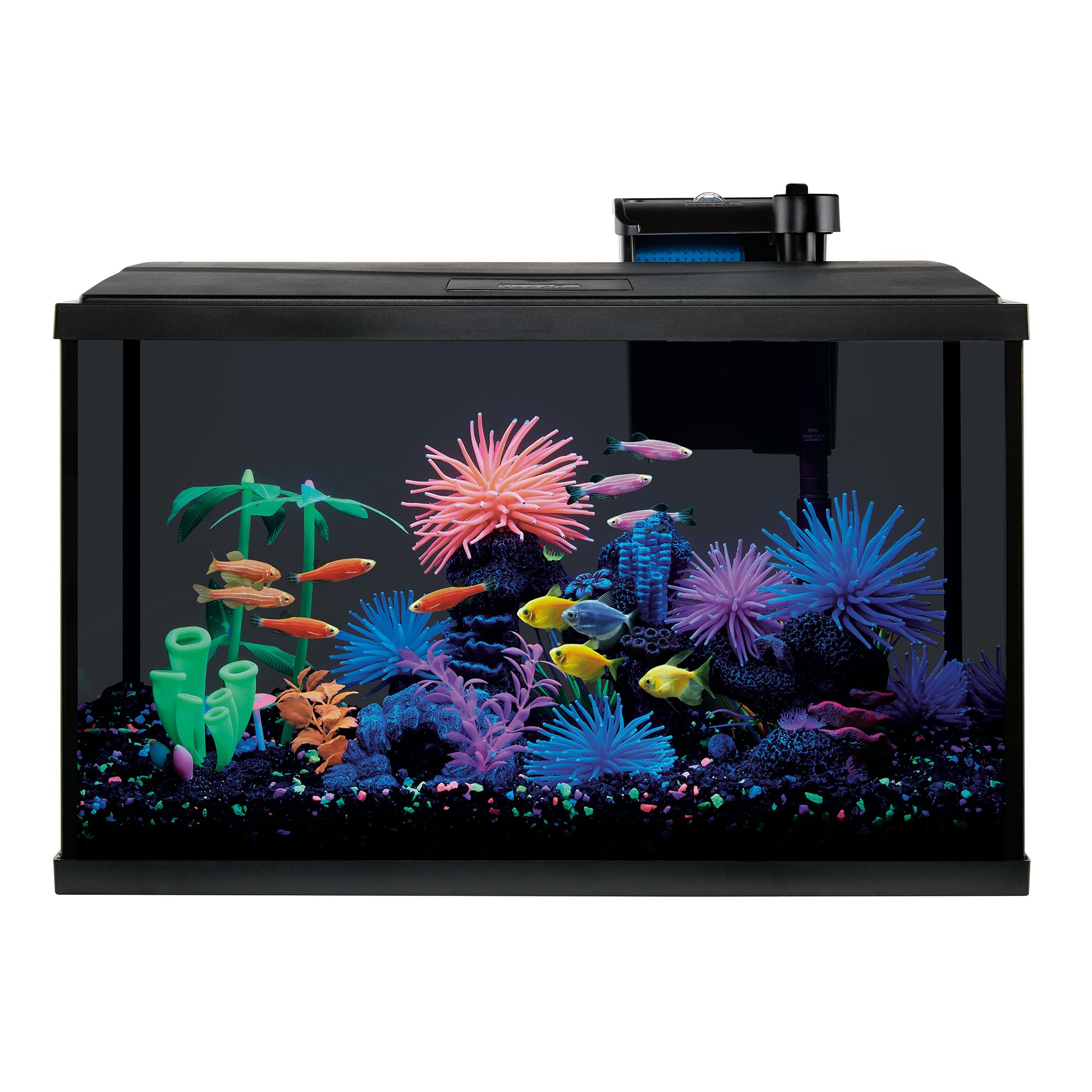 Top Fin LED Black Glass Aquarium