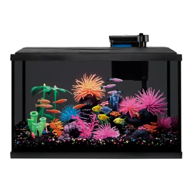 Top Fin LED Black Glass Aquarium