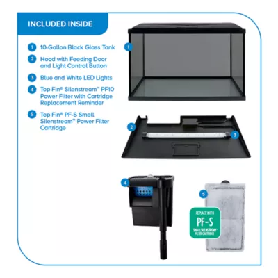Top Fin® LED Black Glass Aquarium - Image 3
