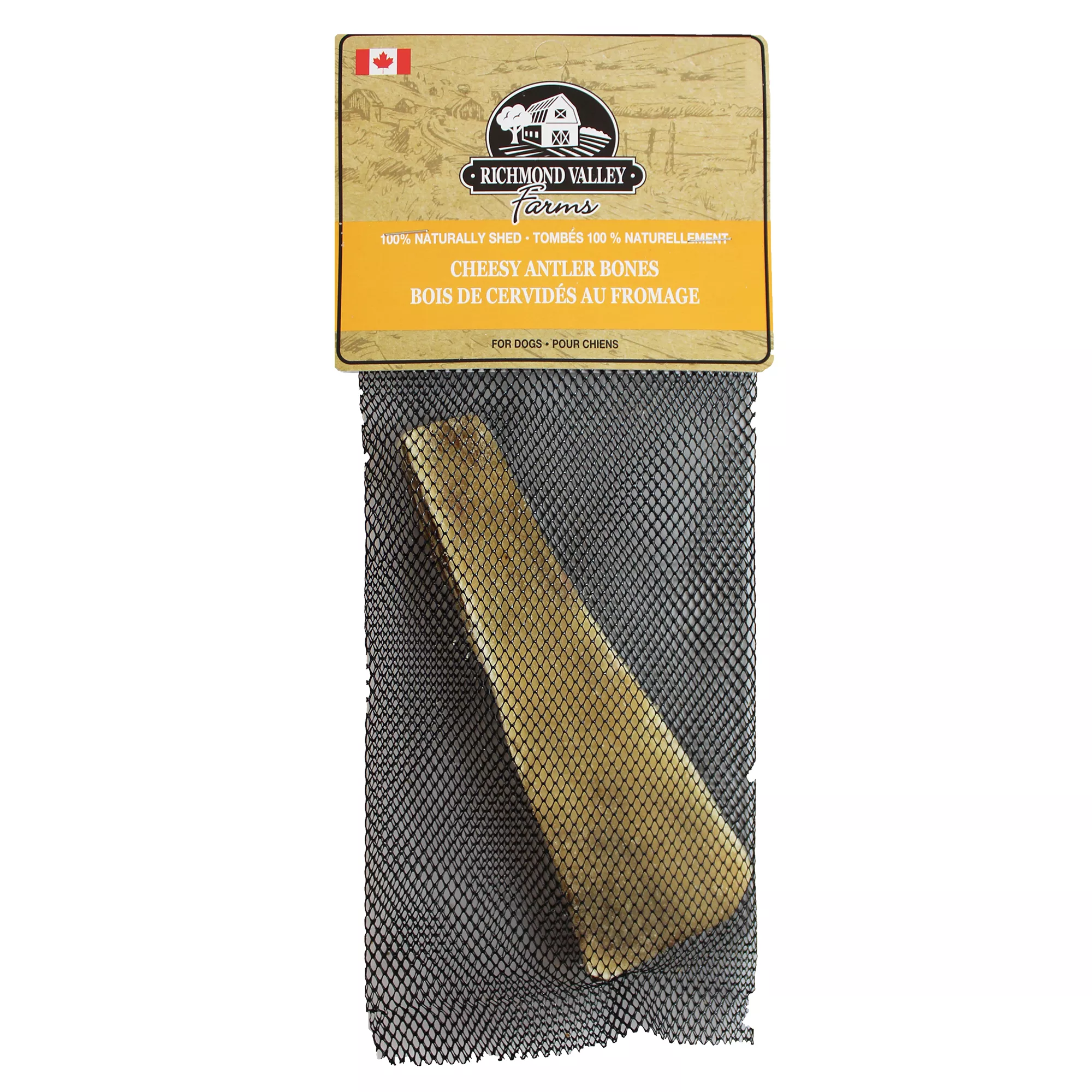 Richmond Valley Farms Cheesy Antler Bone Dog Treat