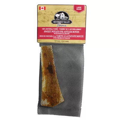 Product Richmond Valley Farms Sweet Potato Pie Antler Bone Dog Treat - With Maple & Bacon