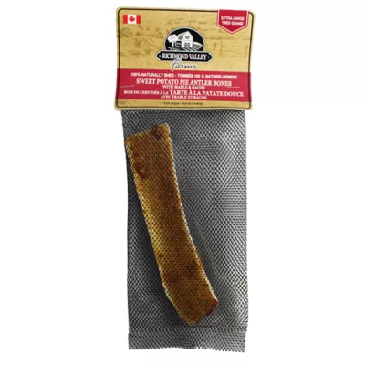 Product Richmond Valley Farms Sweet Potato Pie Antler Bone Dog Treat - With Maple & Bacon