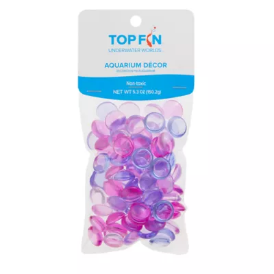 Product Top Fin® Smooth Glass Gem Aquarium Décor - Pink & Purple Mix