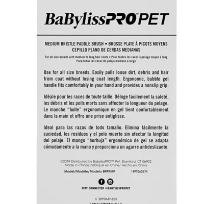 Product BaBylissPRO™PET Medium Bristle Paddle Brush