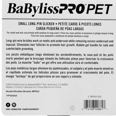 Product BaBylissPRO™PET Long-Pin Slicker Brush