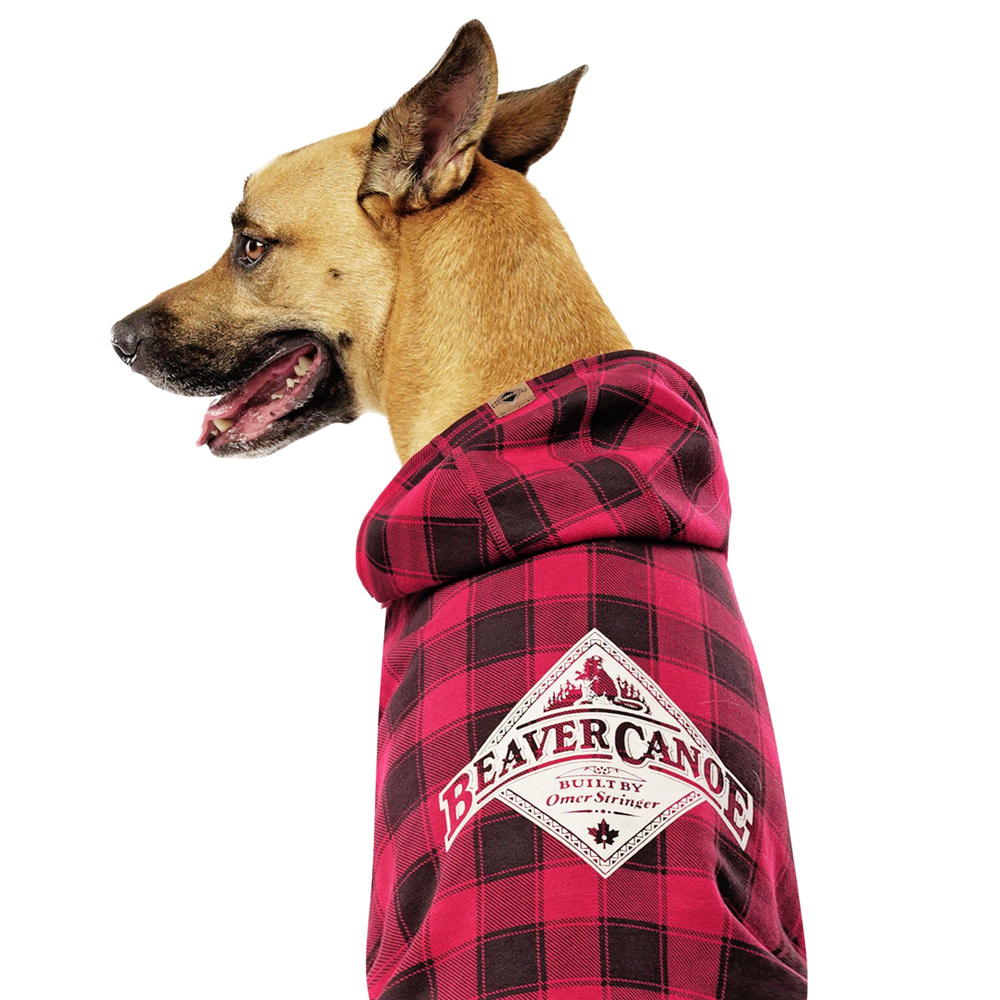 red plaid dog sweater