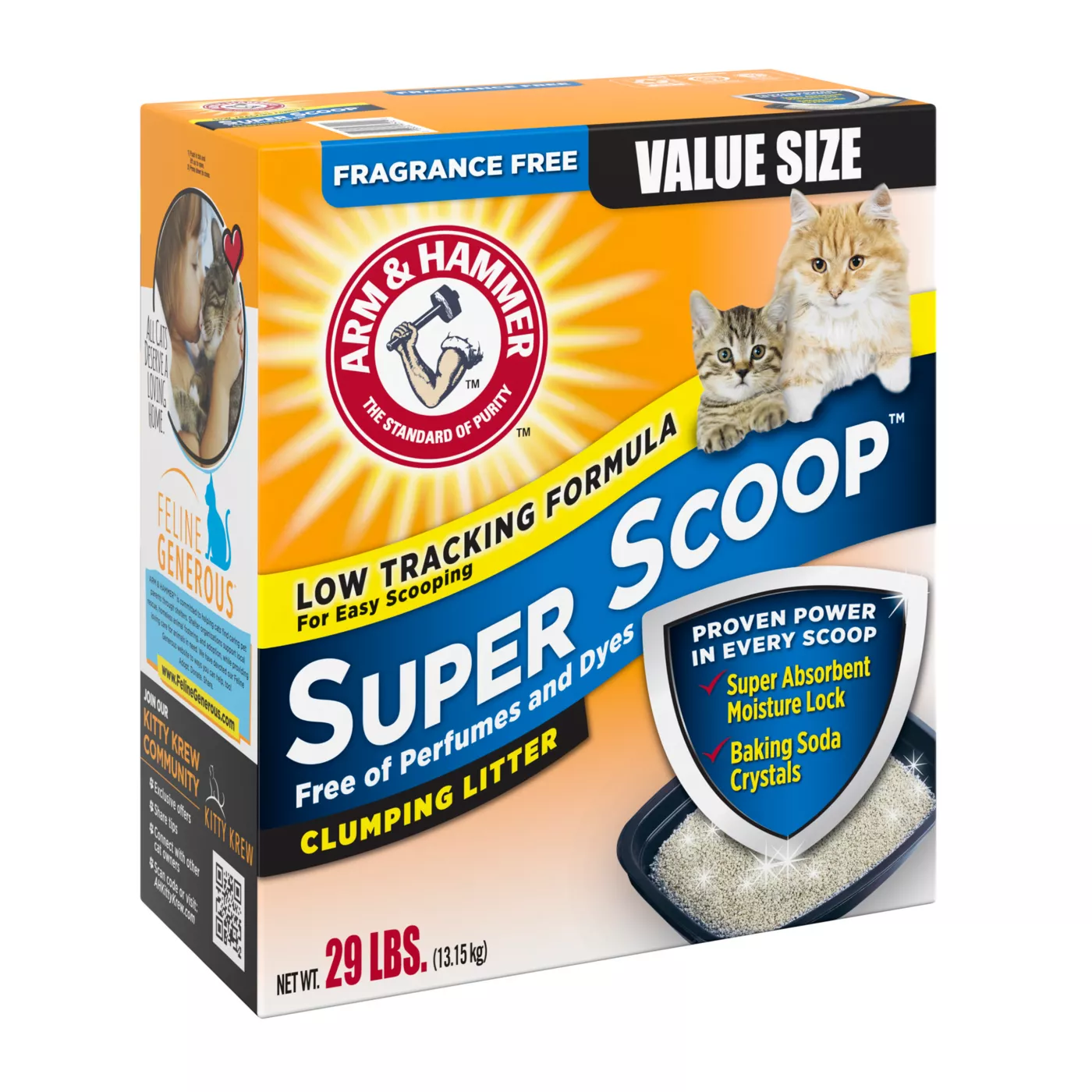 Arm Hammer Super Scoop Clumping Clay Cat Litter Unscented Low Tracking