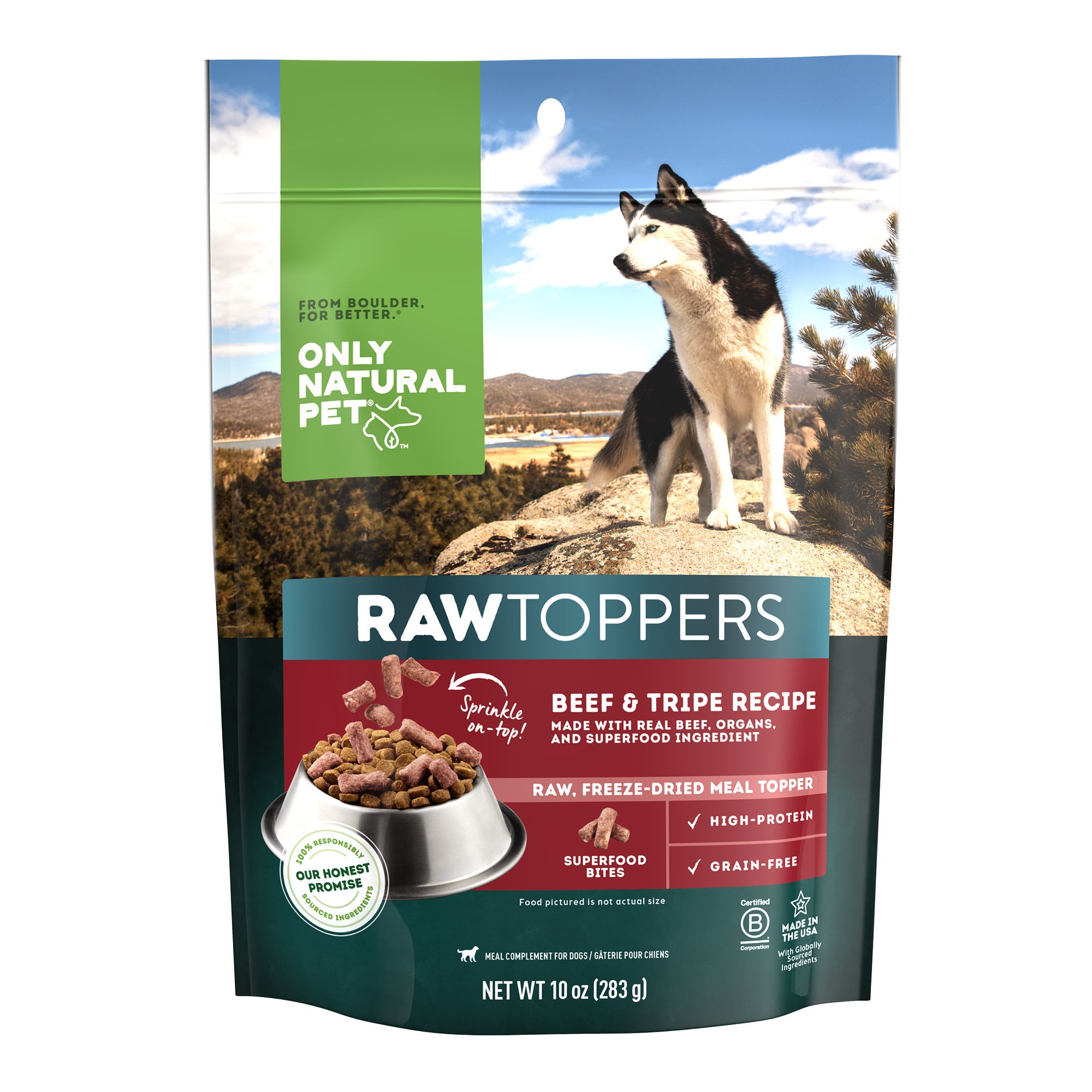 Only Natural Pet RawNibs Adult Dog Meal Topper 10 oz Flavor Beef PetSmart