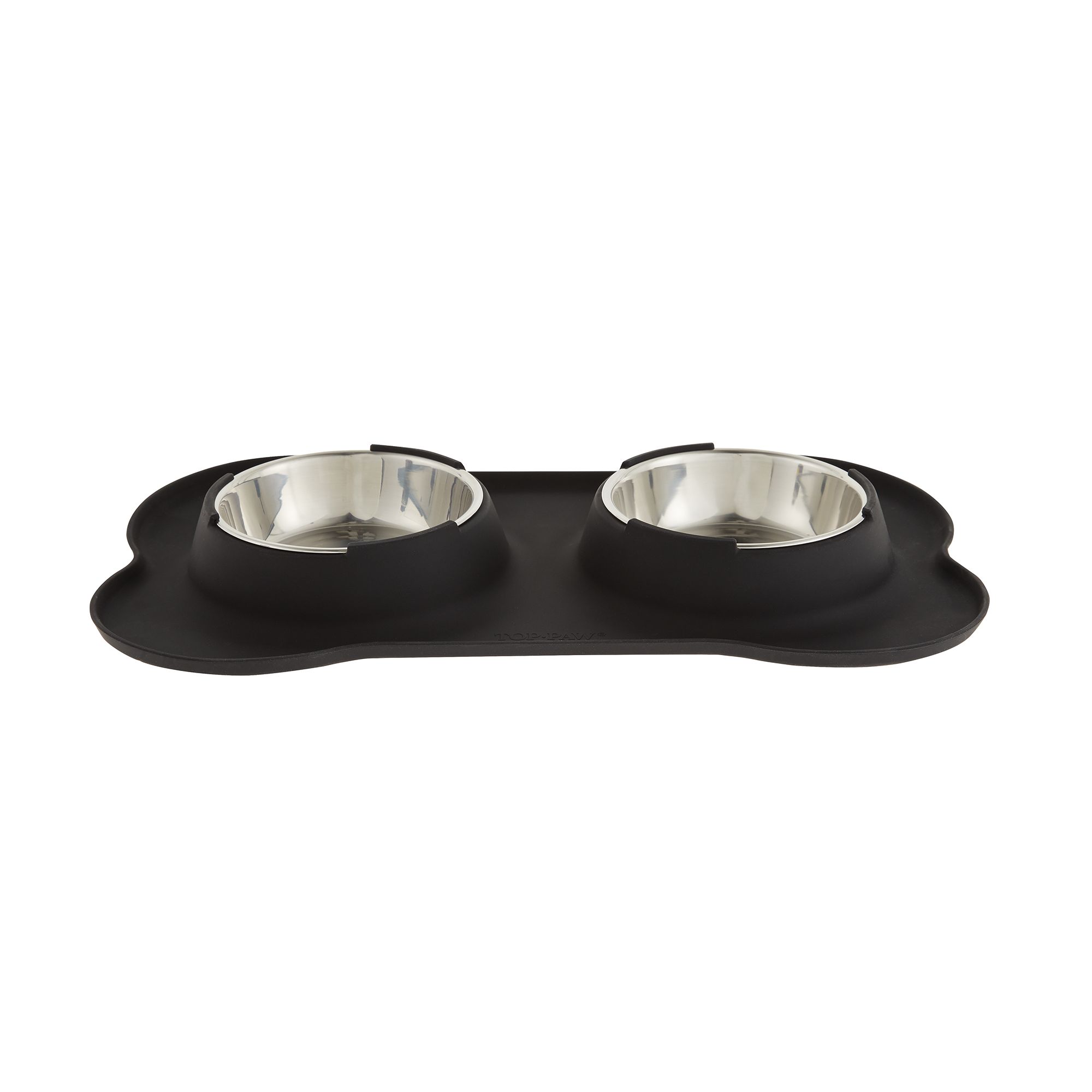 Frisco Double Stainless Steel Pet Bowl with Silicone Mat, Light Gray, 1.75 Cups