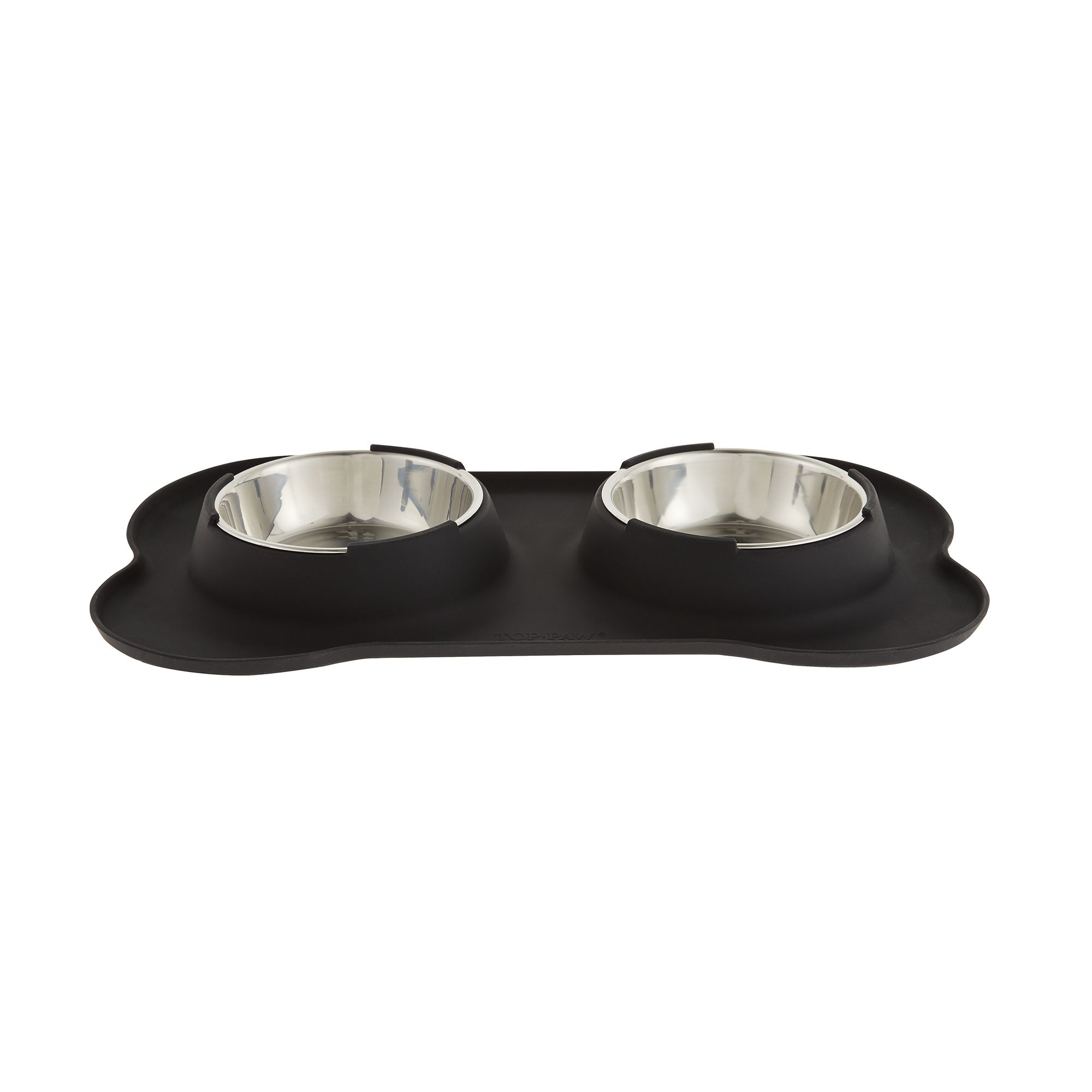 Frisco Marble Print Stainless Steel Double Elevated Dog Bowl, 3 Cups, Black Stand