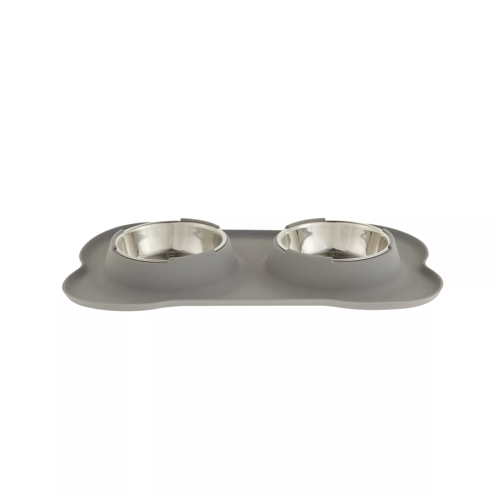 Top Paw® Black Silicone Double Dog Bowl with Mat