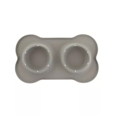 Top Paw Double Dog Bowl with Mat