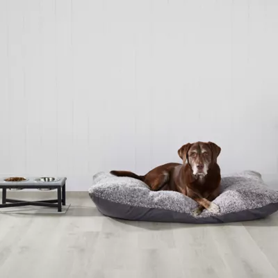 Product Top Paw® Grey Stone Top with Metal Legs Elevated Double Diner Dog Bowls
