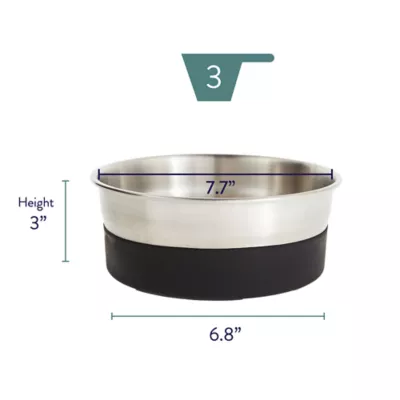 Product Top Paw® Stainless Steel Black Rubber Bottom Dog Bowl