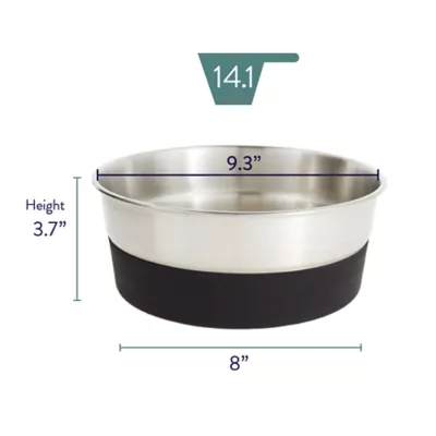 Product Top Paw® Stainless Steel Black Rubber Bottom Dog Bowl