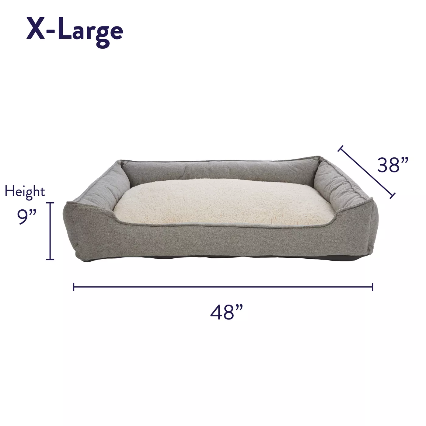 Top Paw Grey Heather X Large Cuddler Dog Bed